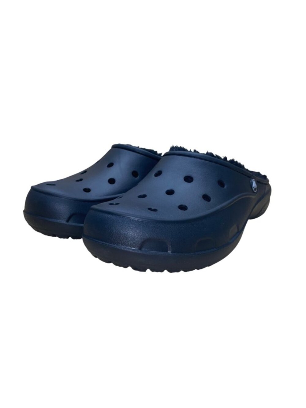 Crocs Women’s Black Fuzzy Lined Winter Comfort Slip-On Mule Clogs Size 10 - Picture 3 of 9